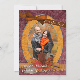 Striking Fall Wedding Photo Save the Date