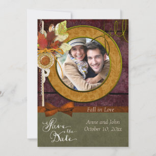 Striking Fall Wedding Photo Save the Date