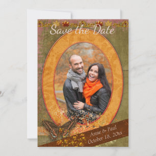 Striking Fall Wedding Photo Save the Date