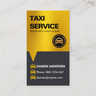 Striking Faux Gold Speech Box Taxi Icons Driver Business Card