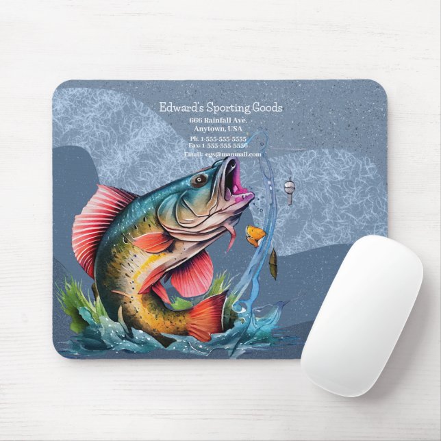Striking Fish Logo Sporting Goods  Mouse Mat (With Mouse)