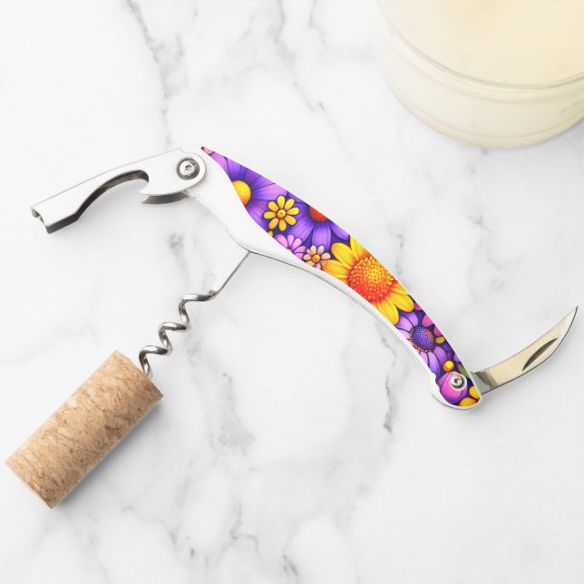 Striking Floral Pattern Design Corkscrew (Front)
