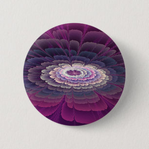 Striking Flower Colourful Abstract Fractal Art Pin