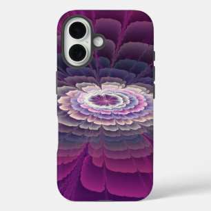 Striking Flower Colourful Abstract Fractal Art Pin iPhone 16 Case