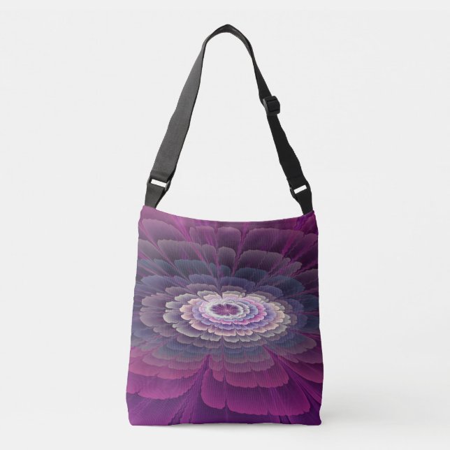 Striking Flower Colourful Abstract Fractal Art Pin Crossbody Bag (Front)