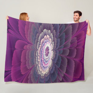 Striking Flower Colourful Abstract Fractal Art Pin Fleece Blanket