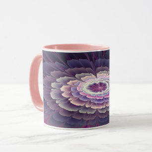Striking Flower Colourful Abstract Fractal Art Pin Mug