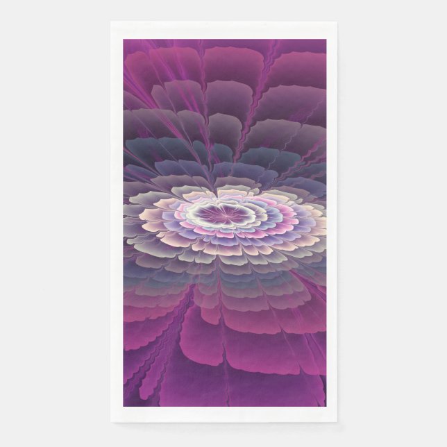 Striking Flower Colourful Abstract Fractal Art Pin Napkin (Front)