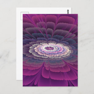 Striking Flower Colourful Abstract Fractal Art Pin Postcard