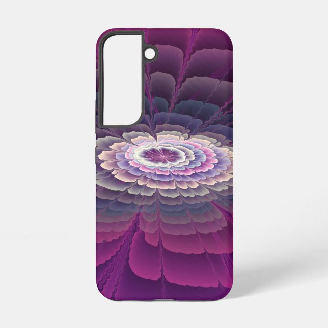 Striking Flower Colourful Abstract Fractal Art Pin Samsung Galaxy S22 Case (Back)