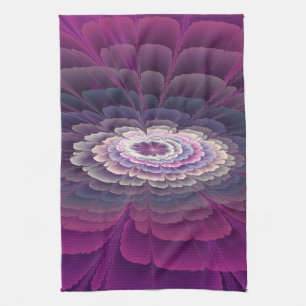 Striking Flower Colourful Abstract Fractal Art Pin Tea Towel