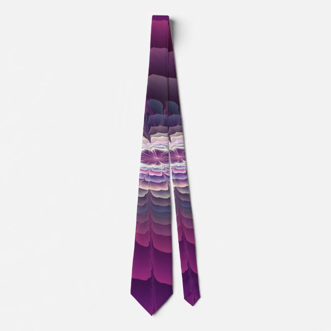 Striking Flower Colourful Abstract Fractal Art Pin Tie (Front)