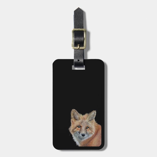 Striking fox luggage tag (Front Vertical)