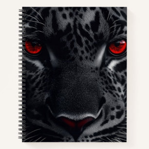 Striking Gaze: Close-Up of a Black Panther Notebook