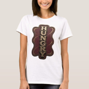 Striking Gold HUNGRY 3D Text Art T-Shirt
