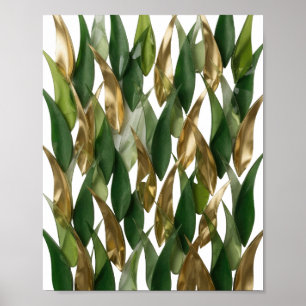Striking Gold LEAFY FUSION 3D Text Art Poster