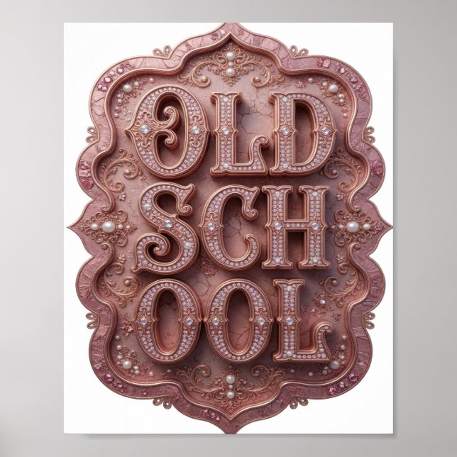 Striking Gold OLD SCHOOL Statement Design Poster (Front)
