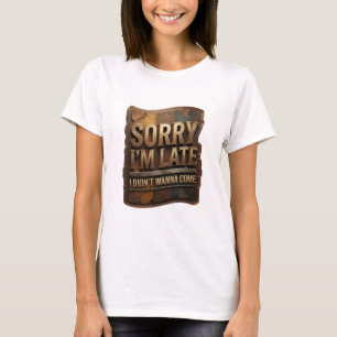 Striking Gold SORRY I'M LATE I DIDN'T WANNA COME T-Shirt