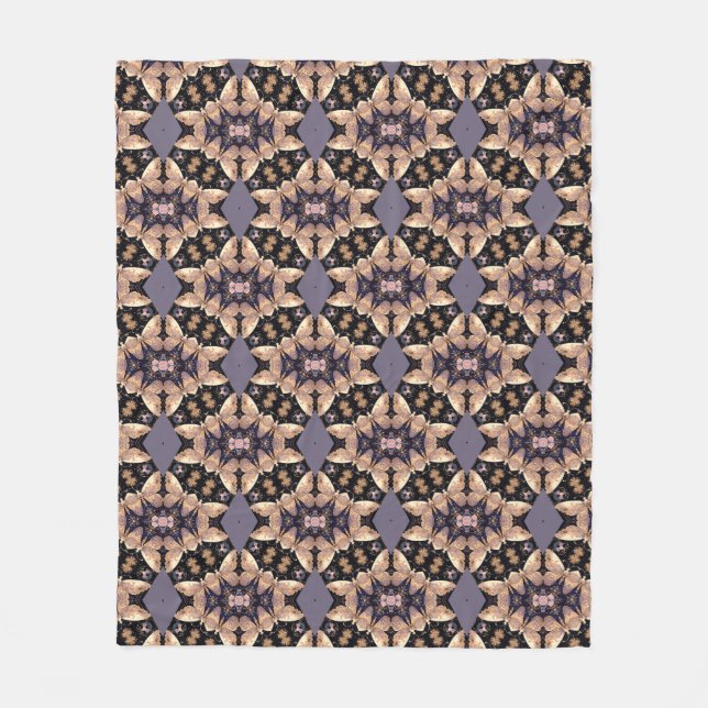 Striking Grey and Brown Bold Design Fleece Blanket (Front)
