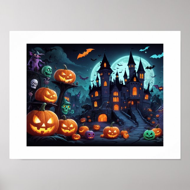 Striking Halloween Illustration Poster wallpaper (Front)
