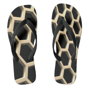 Striking Hexagon Pattern Design Flip Flops