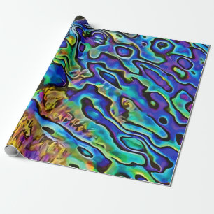 Striking Iridescent Abalone Sea Shell   Wrapping Paper