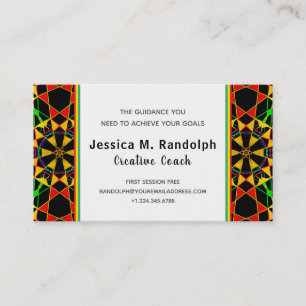 Striking Jamaican Colours Tribal Style Pattern Business Card