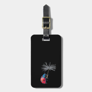 Striking Lady bug on a dandelion seed Luggage Tag