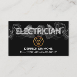 Striking Luminous Electric Lightning Electrician Business Card