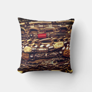 Striking Metallic Chain Pattern Cushion