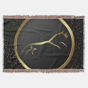 Striking Metallic Gold Uffington Horse Throw Blanket