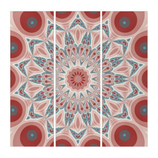 Striking Modern Kaleidoscope Mandala Art Triptych