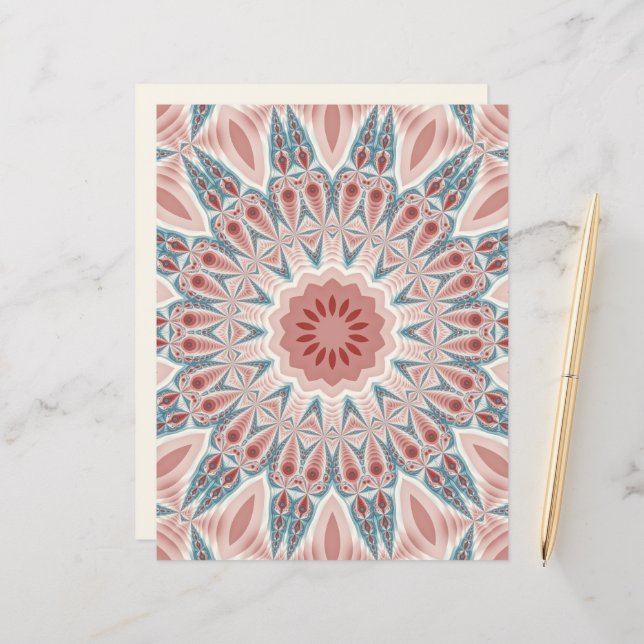 Striking Modern Kaleidoscope Mandala Fractal Art (Front/Back In Situ)