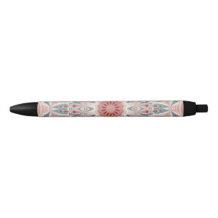 Striking Modern Kaleidoscope Mandala Fractal Art Black Ink Pen
