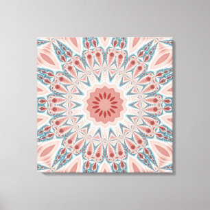 Striking Modern Kaleidoscope Mandala Fractal Art Canvas Print