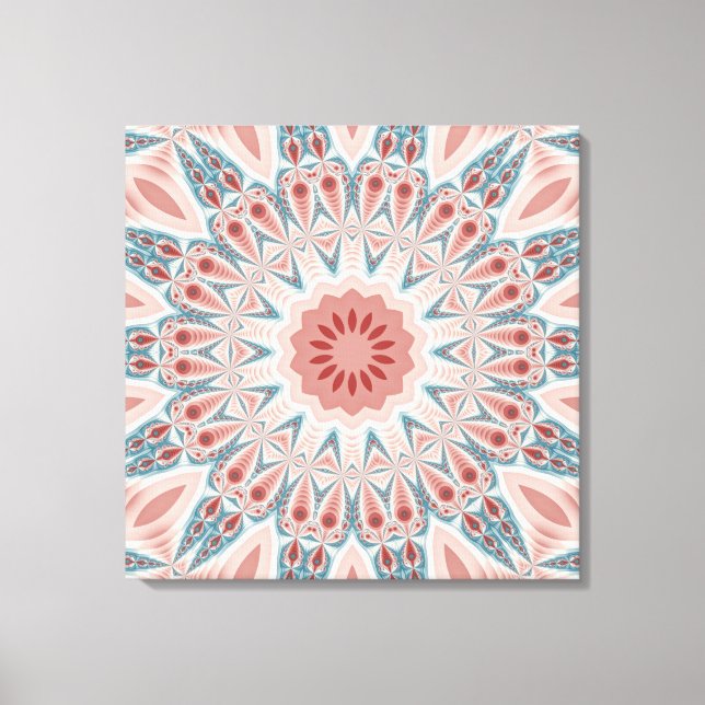 Striking Modern Kaleidoscope Mandala Fractal Art Canvas Print (Front)