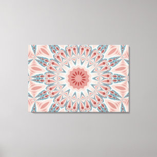 Striking Modern Kaleidoscope Mandala Fractal Art Canvas Print