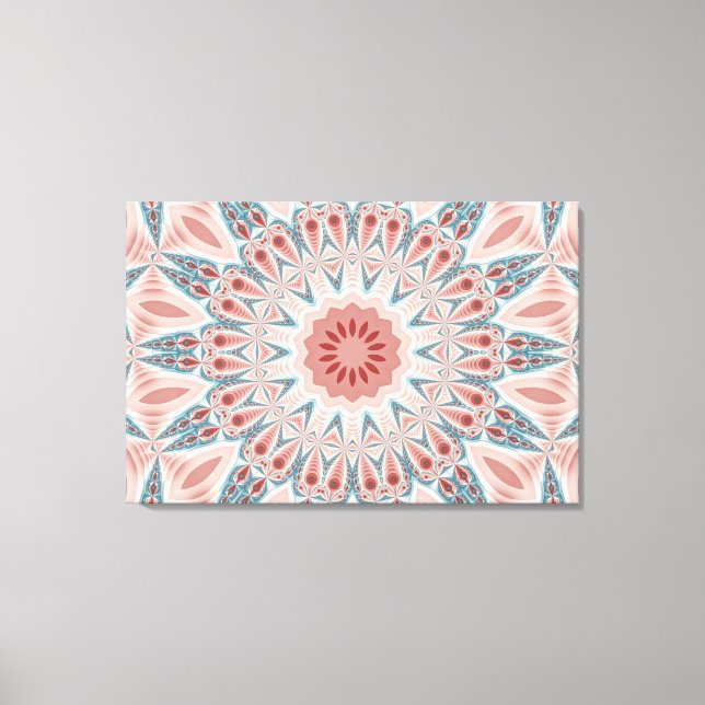 Striking Modern Kaleidoscope Mandala Fractal Art Canvas Print (Front)