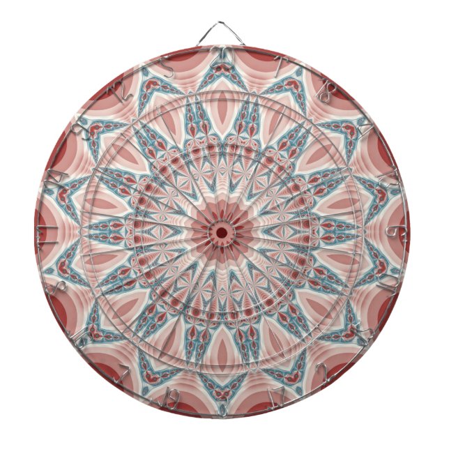 Striking Modern Kaleidoscope Mandala Fractal Art Dartboard (Front)