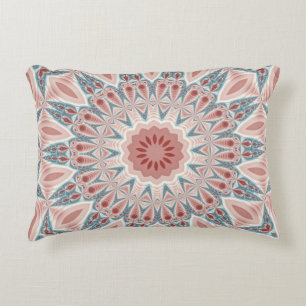 Striking Modern Kaleidoscope Mandala Fractal Art Decorative Cushion