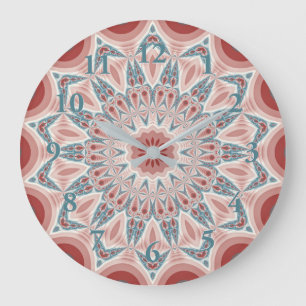 Striking Modern Kaleidoscope Mandala Fractal Art Large Clock