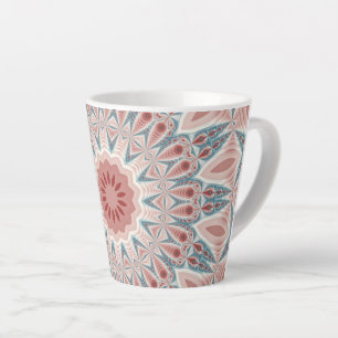 Striking Modern Kaleidoscope Mandala Fractal Art Latte Mug