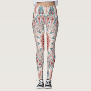 Striking Modern Kaleidoscope Mandala Fractal Art Leggings