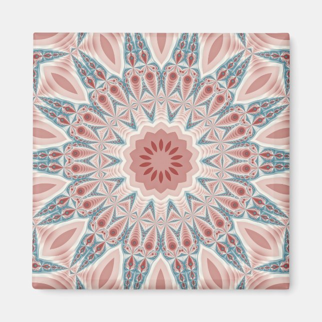 Striking Modern Kaleidoscope Mandala Fractal Art Magnet (Front)