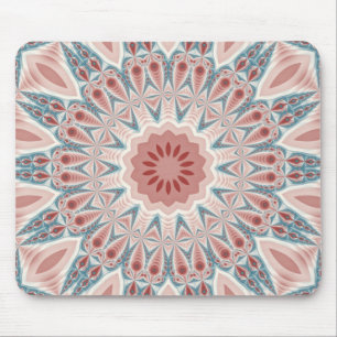 Striking Modern Kaleidoscope Mandala Fractal Art Mouse Mat