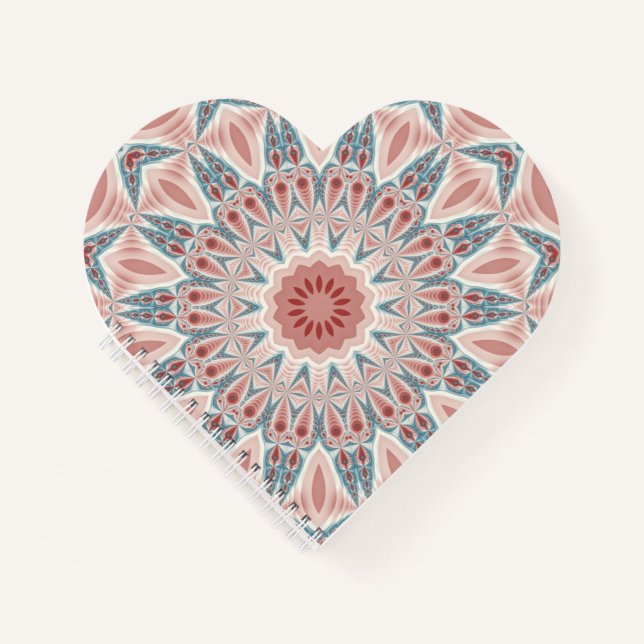 Striking Modern Kaleidoscope Mandala Fractal Art Notebook (Front)