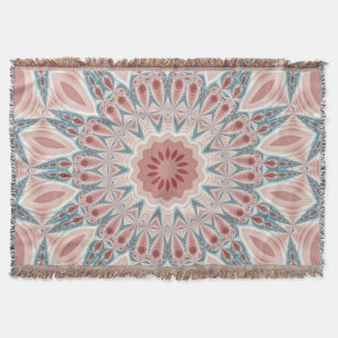 Striking Modern Kaleidoscope Mandala Fractal Art Throw Blanket