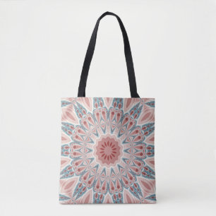 Striking Modern Kaleidoscope Mandala Fractal Art Tote Bag