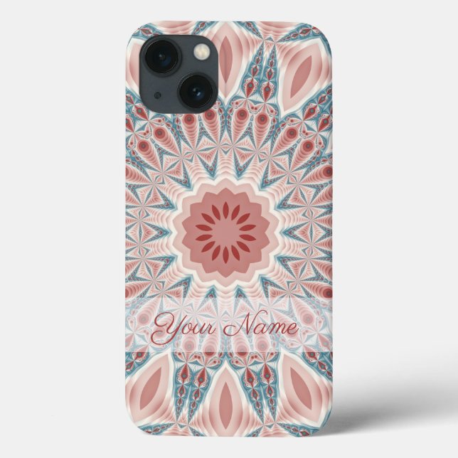 Striking Modern Kaleidoscope Mandala Fractal Name Case-Mate iPhone Case (Back)