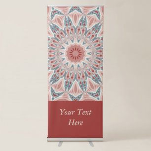 Striking Modern Kaleidoscope Mandala Fractal Text Retractable Banner